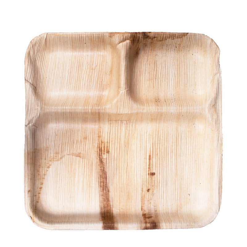 VerTerra Square 2 Compartment Plate 9"x9"