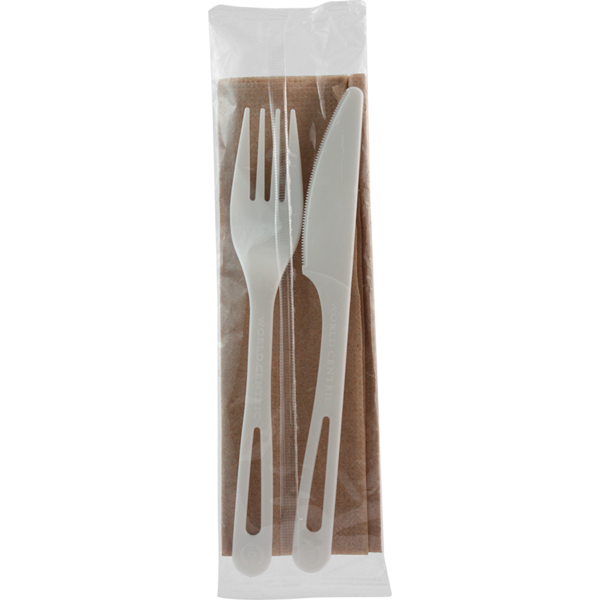 World Centric's 6" TPLA Set: (Fork, Knife, Napkin) AS-PS-FKN
