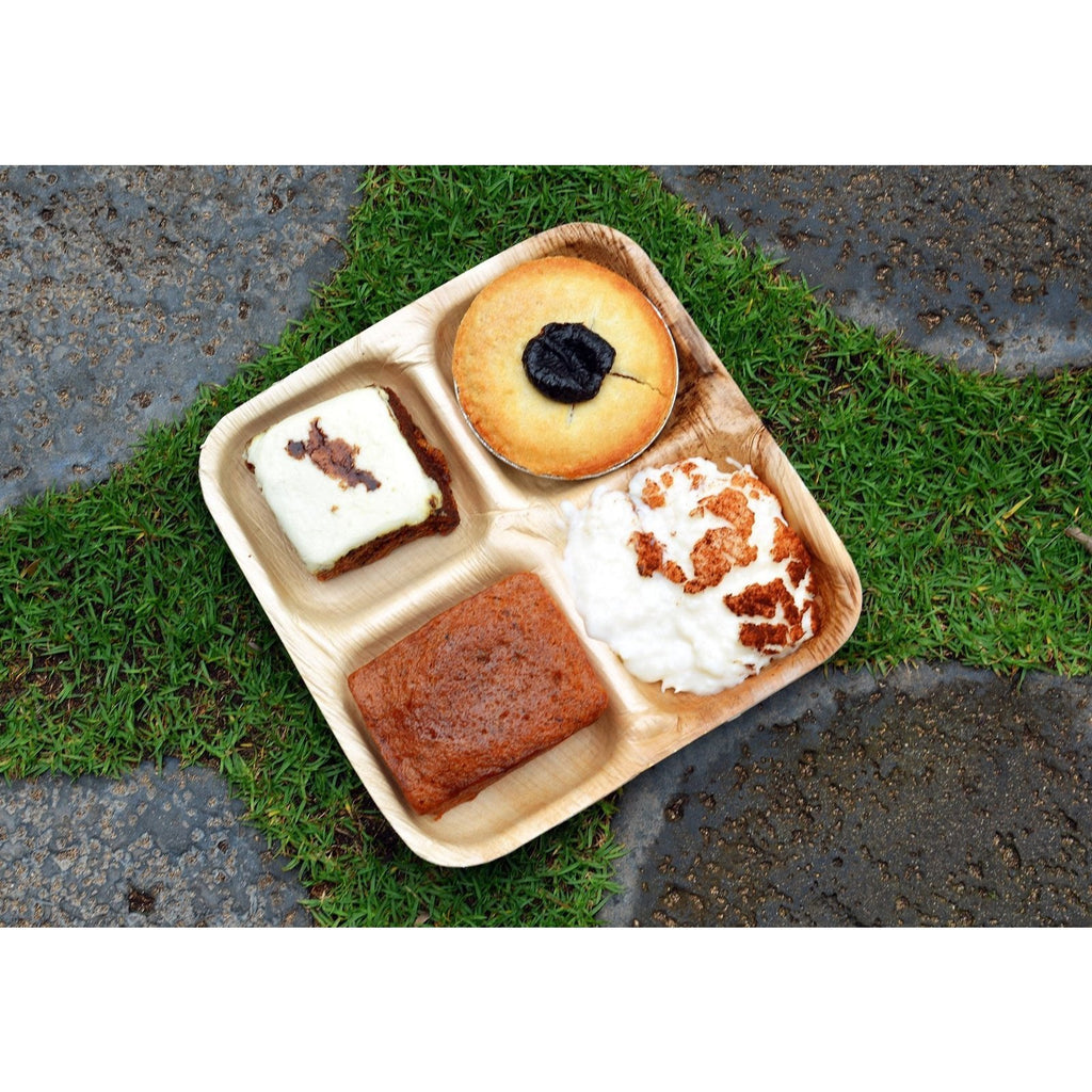 VerTerra Square 3 Compartment Plate 9"x9"